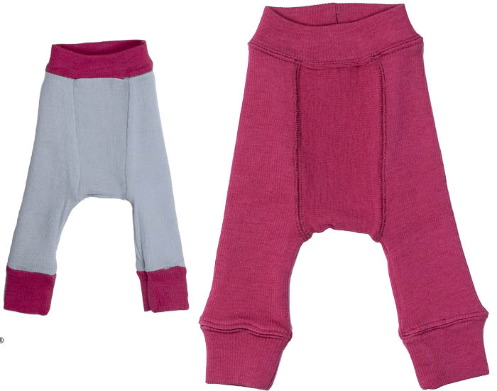 MANYMONTHS Longies B�b� R�versibles - Laine M�rinos - Frosted Berry