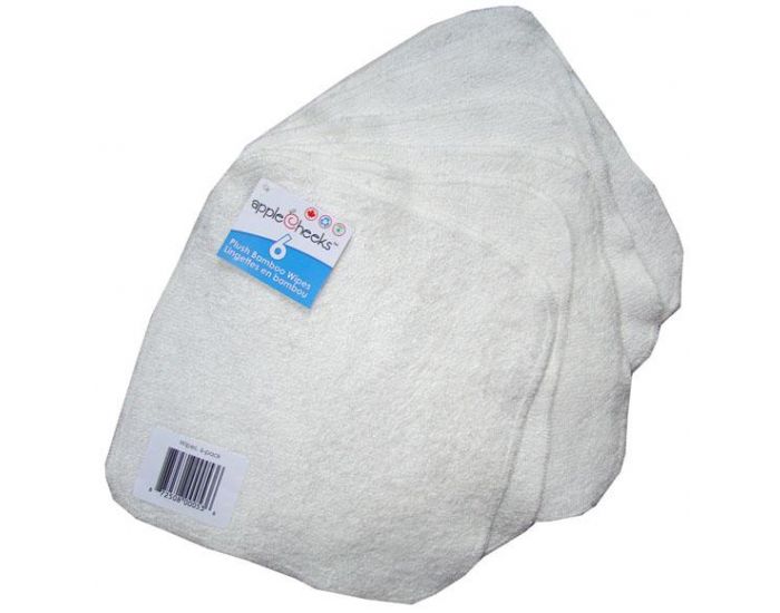APPLECHEEKS Lot de 6 grandes Lingettes Lavables en Bambou