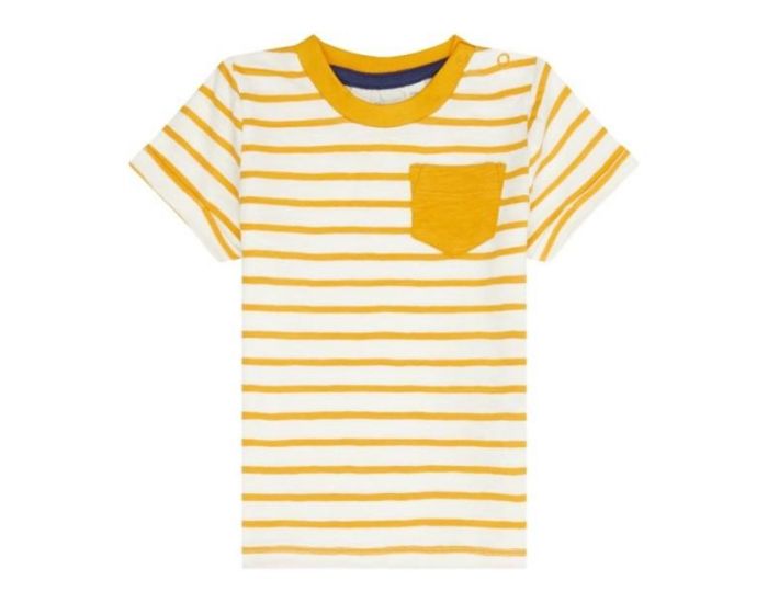 SENSE ORGANICS T-shirt B�b� en Coton Bio - Ray� - Jaune Curry 