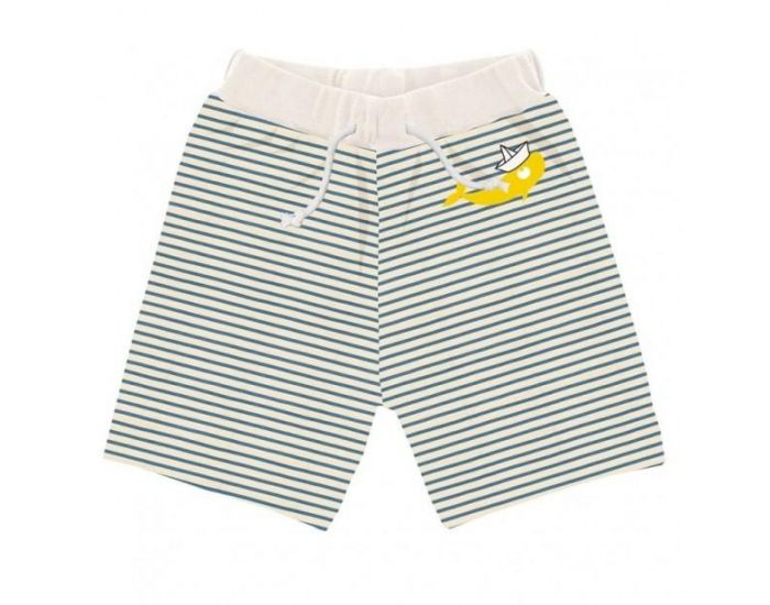 LA QUEUE DU CHAT Short B�b� - Ray� - en Coton Bio