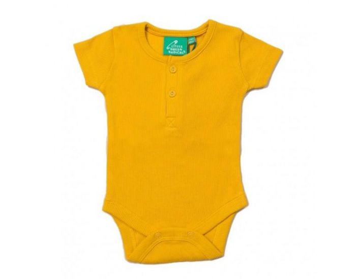 Little Green Radicals - body bebe en coton bio - jaune ocre  9-12 mois