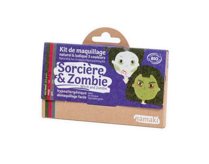 NAMAKI Kit de Maquillage 3 Couleurs - Sorcire et Zombie - Ds 3 ans