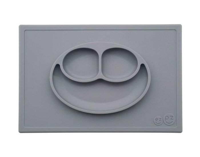 EZPZ Assiette Antid�rapante HAPPY Mat GRIS