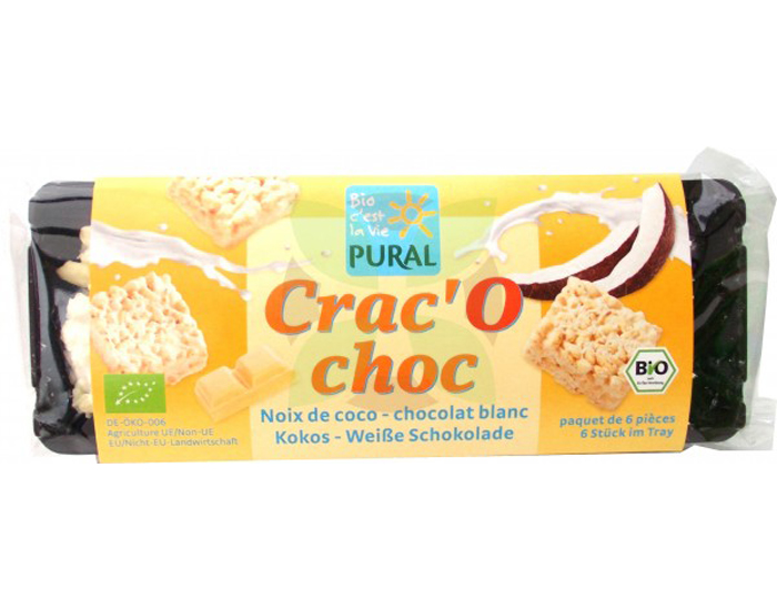 PURAL Crac'O Choc Riz Souffl - Noix de Coco Chocolat Blanc - 80 g