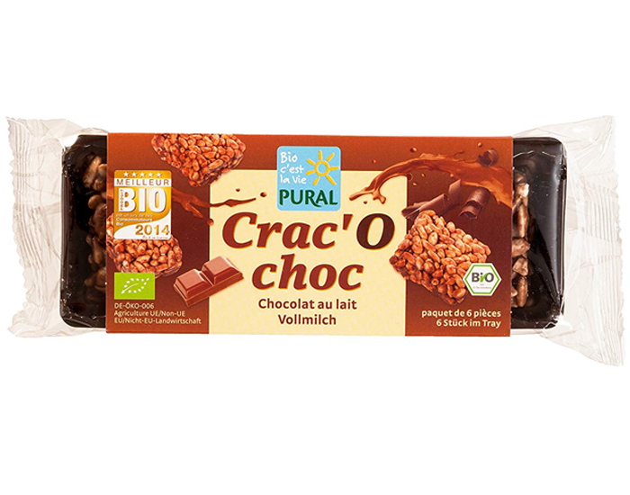 PURAL Crac'O Choc Riz Souffl - Chocolat au Lait - 80 g