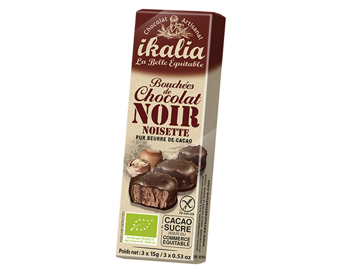 IKALIA Bouches Pralin Noisettes Chocolat Noir - 45 g