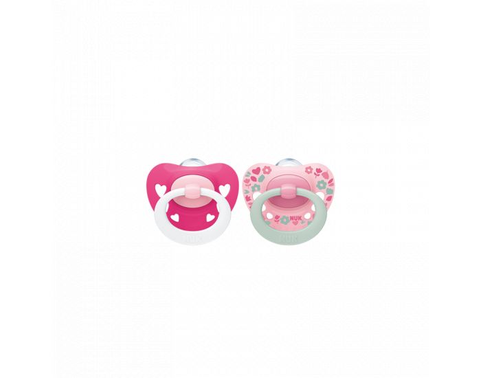 NUK Lot de 2 Sucettes Signature - Rose - 18-36 mois