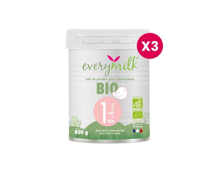 EVERYMILK Lait Infantile Bio 1 - de 0 � 6 Mois - 800 g