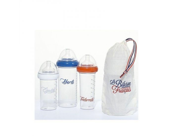 LE BIBERON FRANCAIS Set de 3 Biberons Gigogne Libert� Egalit� Fraternit�