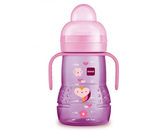 MAM MAM Biberon de Transition Bel Souple Anti Gouttes - 220 ml - Violet