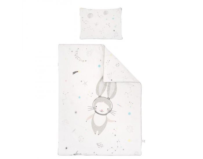SEVIRA KIDS Couette 135x100 et Oreiller Enfant - Collection Lapin Blanc