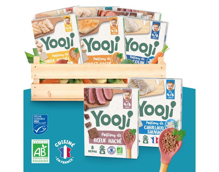 YOOJI Mes Premiers Hach�s de Viandes Bio & Poissons MSC - Lot de 11 - D�s 6 mois