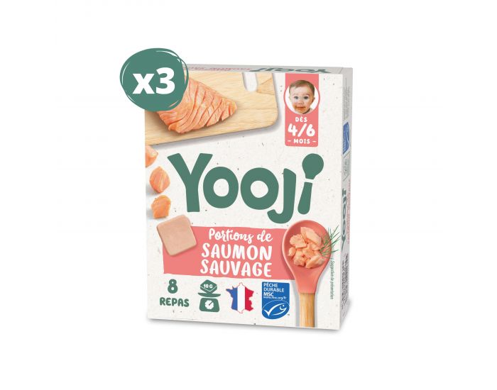 YOOJI Hach� en Portions - Saumon Sauvage - Lot de 3 - D�s 6 Mois