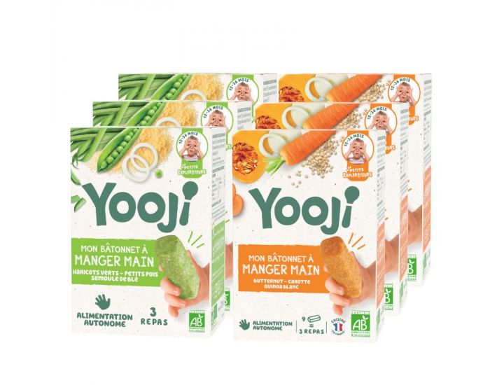 YOOJI B�tonnets � Manger-Main - Haricot Vert & Butternut - Lot de 6 - D�s 12 mois