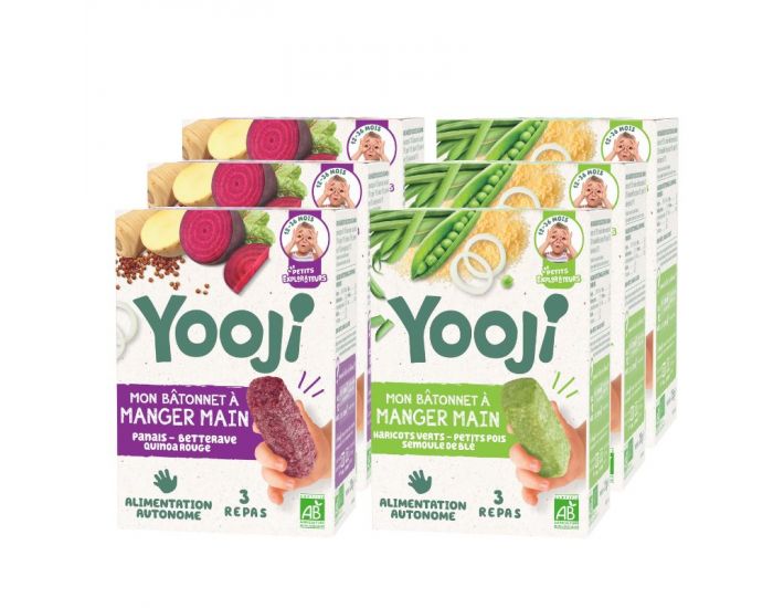 YOOJI B�tonnets � Manger-Main - Betterave & Haricot Vert - Lot de 6 - D�s 12 mois