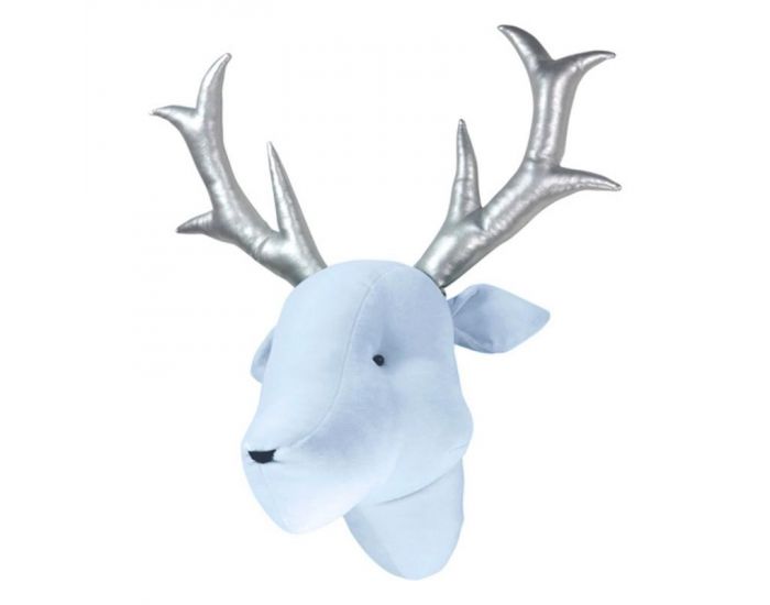 SEVIRA KIDS D�coration murale - troph�e animal en peluche Cerf bleu