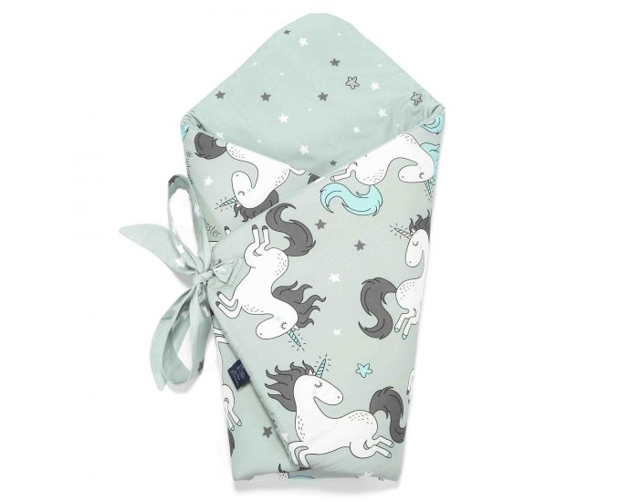 SEVIRA KIDS Gigoteuse d'emmaillotage molletonn�e - nid d'ange naissance - Licorne Vert