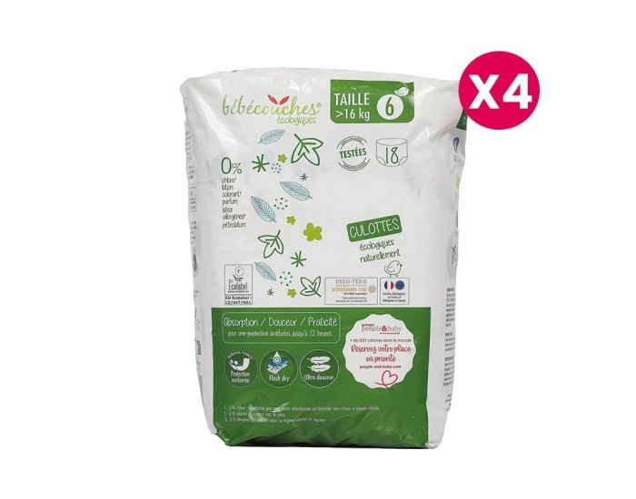 B�B�COUCHES �COLOGIQUES Culottes d'apprentissage T6 / +16kg / 72 culottes