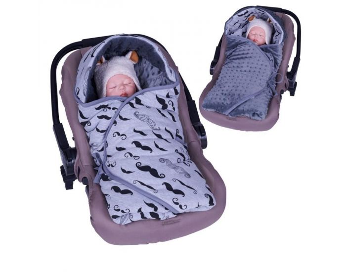 SEVIRA KIDS Couverture R�versible et Multi-usage - Mr Moustache