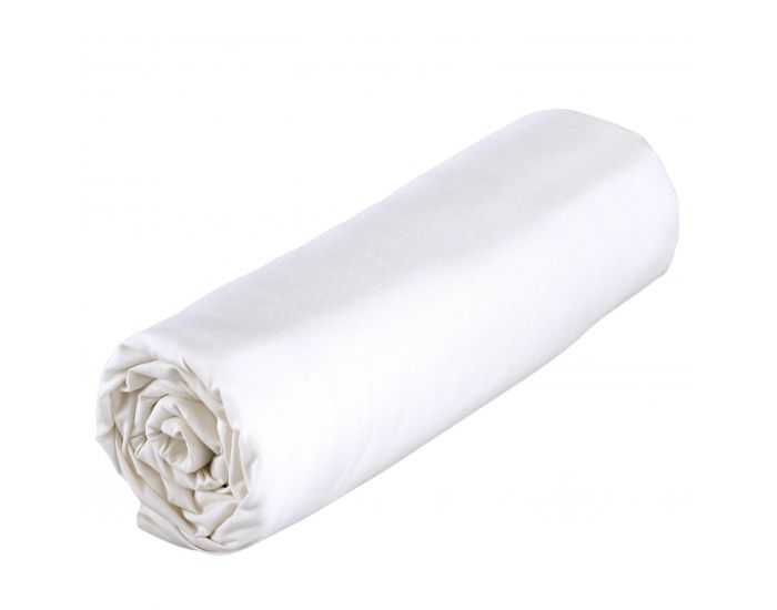 P'TIT BASILE Drap Housse Lit Bb Berceau ou Lit Cododo - Coton Bio - Blanc - 50x80 cm