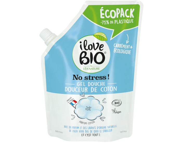 I LOVE BIO Ecopack Gel Douche Douceur de Coton - 500ml