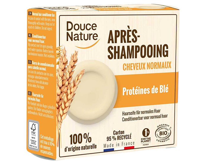 DOUCE NATURE Après-Shampoing Solide Cheveux Normaux - 85g