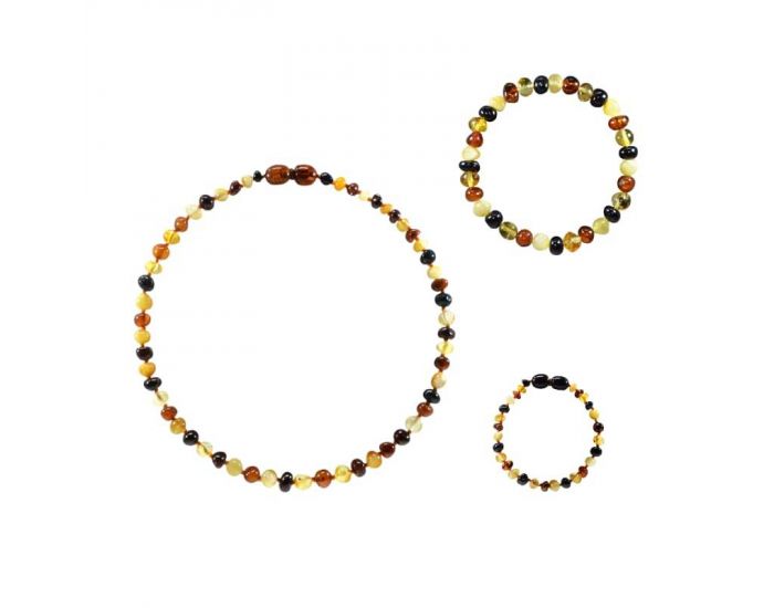 IRR�VERSIBLE Box Bracelet et Collier B�b� / Bracelet Adulte - Ambre - Multi