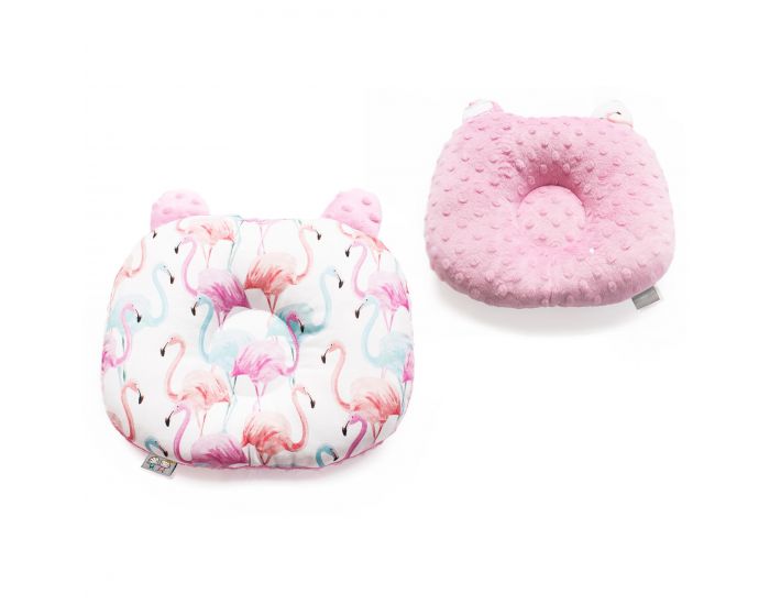 SEVIRA KIDS Coussin de maintien anti t�te plate - oreiller morphologique b�b� - Flamingo
