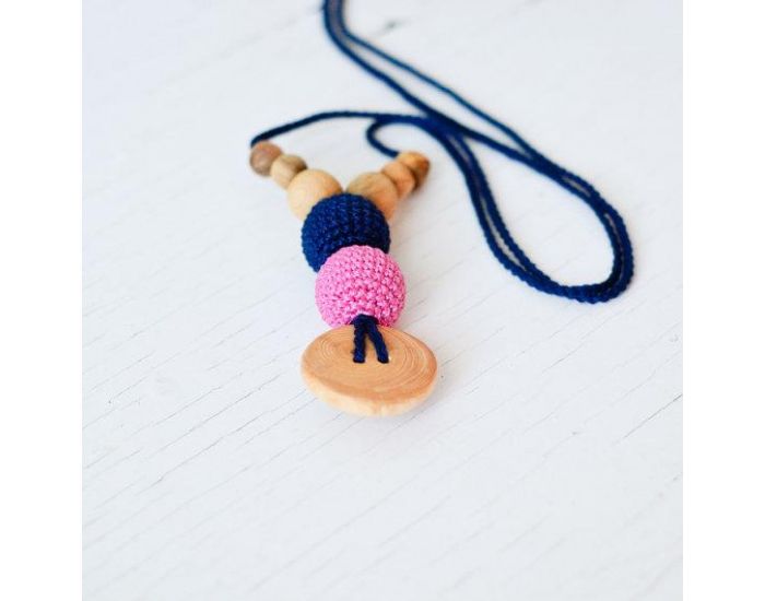 KANGAROO CARE Collier d'allaitement et de portage Navy & Pink Genvrier - BN032