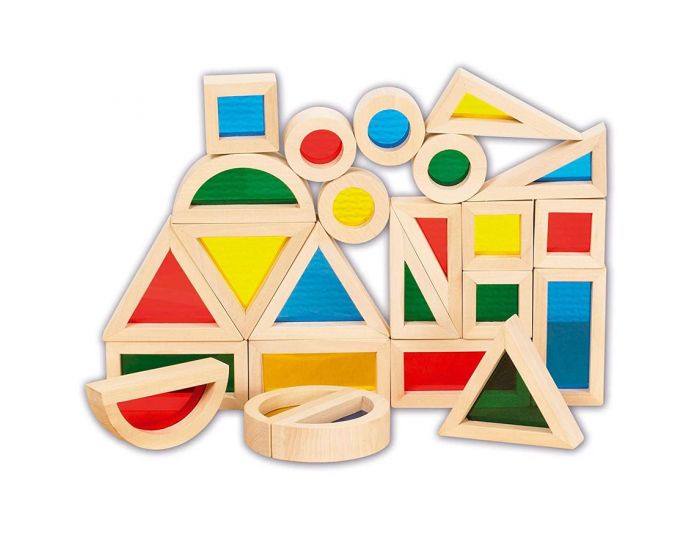 TICKIT Set de 24 blocs en bois Rainbow - D�s 12 mois