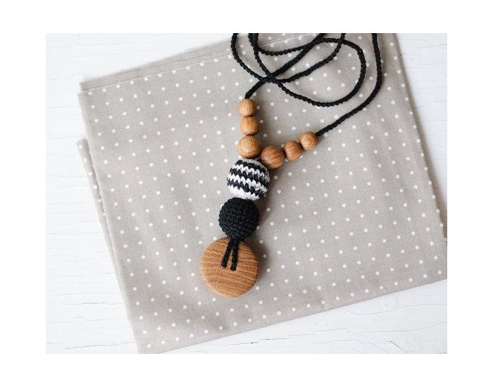 KANGAROO CARE Collier d'allaitement et de portage Black & Zebra Pommier - BN002