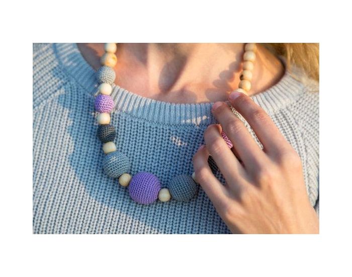 KANGAROO CARE Collier d'allaitement et de portage Purple & Gray Genvrier - CN011