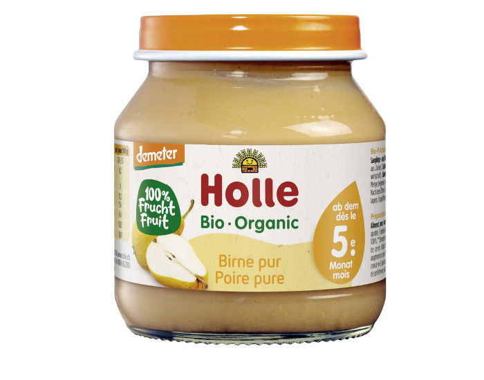 HOLLE Petit Pot de Fruit - 125 g - Ds 4 mois 100% Poire - 4 mois