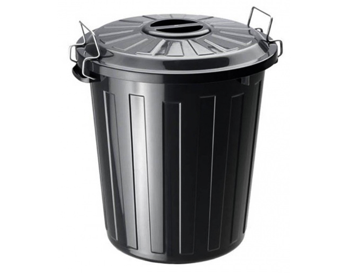 Seau Noir avec Couvercle pour Couches Lavables - 25L