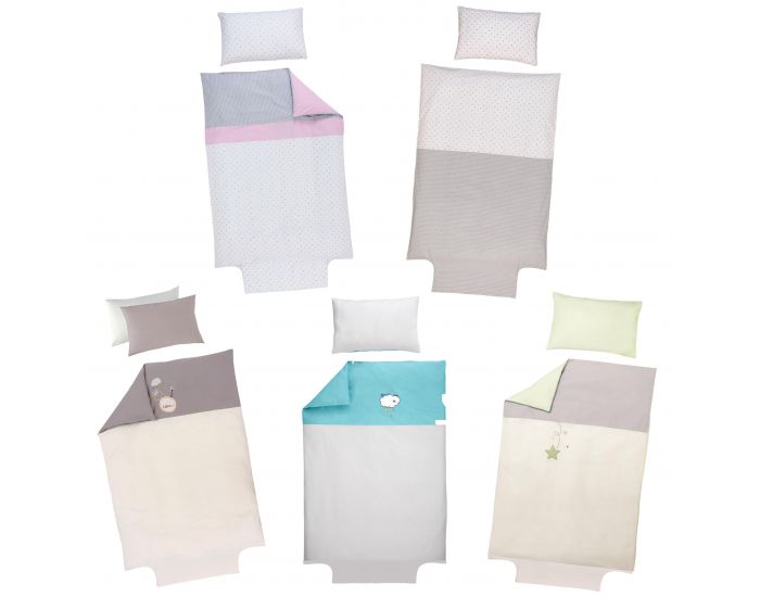 P'TIT BASILE Parure Lit B�b�  - Coton Bio - Housse de couette 100x140 cm + Taie 40x60 cm