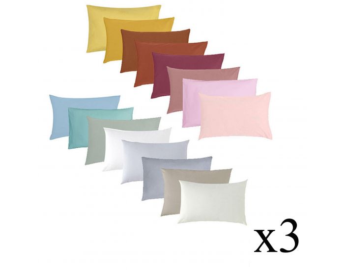 P'TIT BASILE Lot Eco de 3 Taies d'Oreiller B�b� - Coton Bio - 40x60 cm