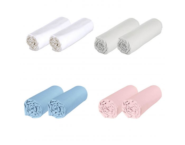 P'TIT BASILE Lot de 2 Draps Housse B�b� - Nacelle, Berceau ou Lit cododo - Coton Bio - 50x80 cm