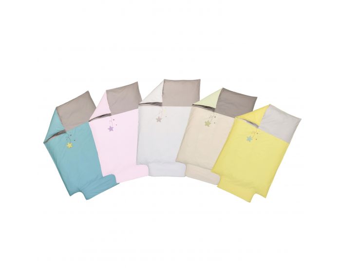 P'TIT BASILE Housse de Couette B�b� Brod�e - Coton Bio - 100x140 cm