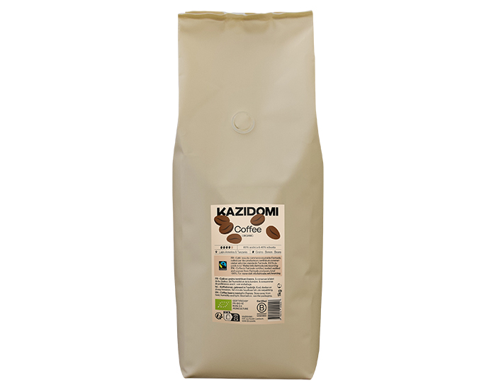 KAZIDOMI Caf� Cors� Grains Fairtrade Am�rique Latine & Tanzanie Bio - 1 Kg