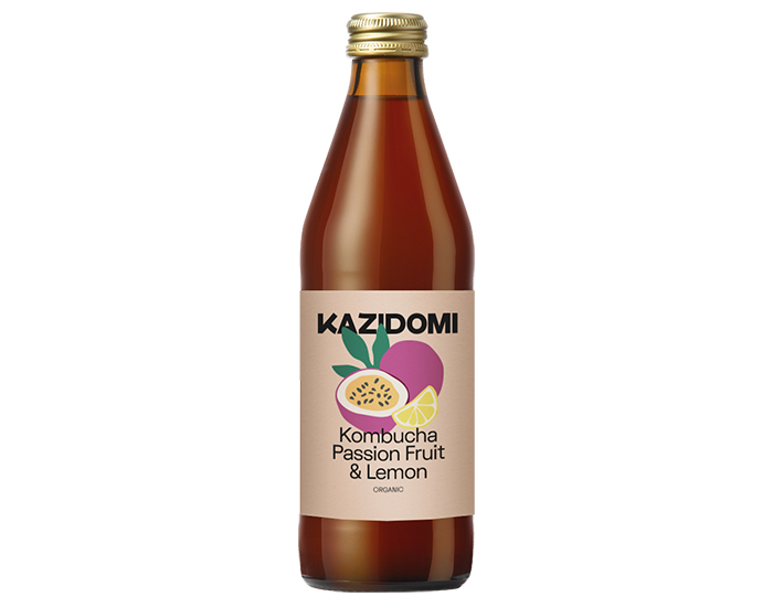 KAZIDOMI Kombucha Fruit de la Passion & Citron Bio - 330 ml