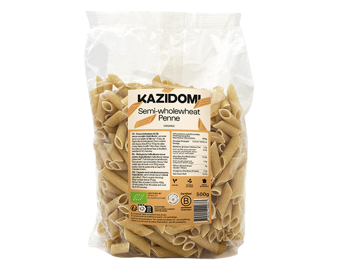 KAZIDOMI Penne Bl� Semi-Complet Bio - 500g