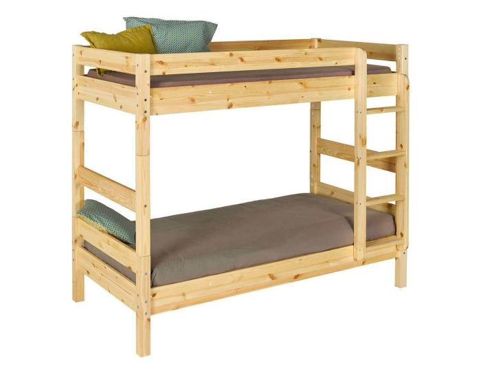 AKITEN RETAIL Lit Superpos� S�parable - Aaron - Bois Naturel 80x190 cm