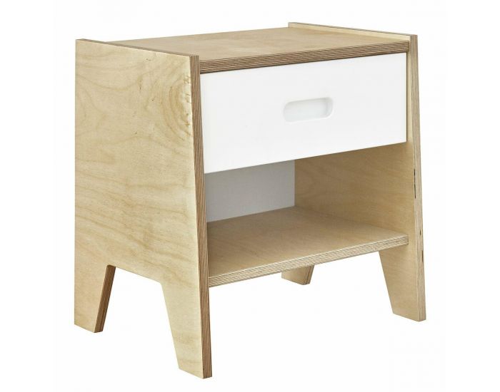 AKITEN RETAIL Chevet - Samy Blanc et bois