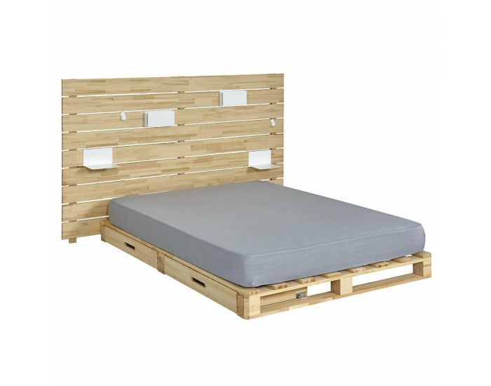 AKITEN RETAIL Pack Lit Palette - avec T�te de Lit - Cembro Bois naturel