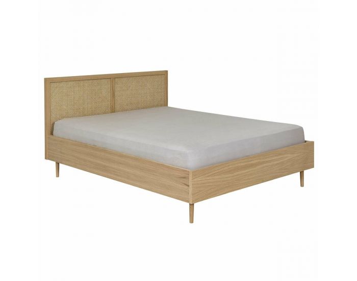 AKITEN RETAIL Lit en Cannage - Stella Bois naturel