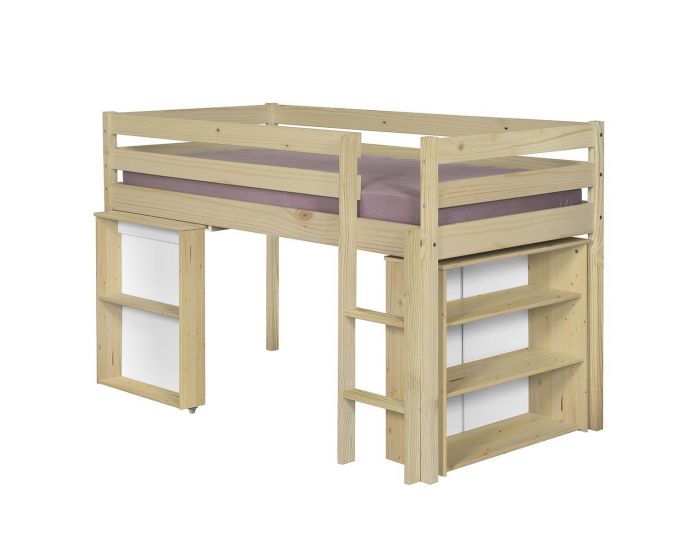 AKITEN RETAIL Pack Lit Mi-hauteur Combin� avec Matelas - Davon - 90x190 cm