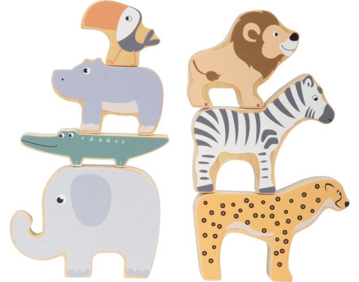 SMALL FOOT COMPANY Animaux � Empiler - Safari - D�s 1 an