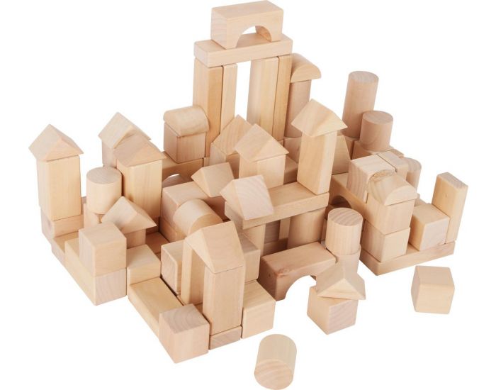 SMALL FOOT COMPANY Blocs de Construction - Naturel - 100 pcs - D�s 1 an
