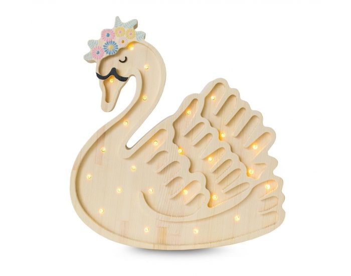 LITTLE LIGHTS Lampe Veilleuse Cygne - Bois Naturel - D�s 3 ans
