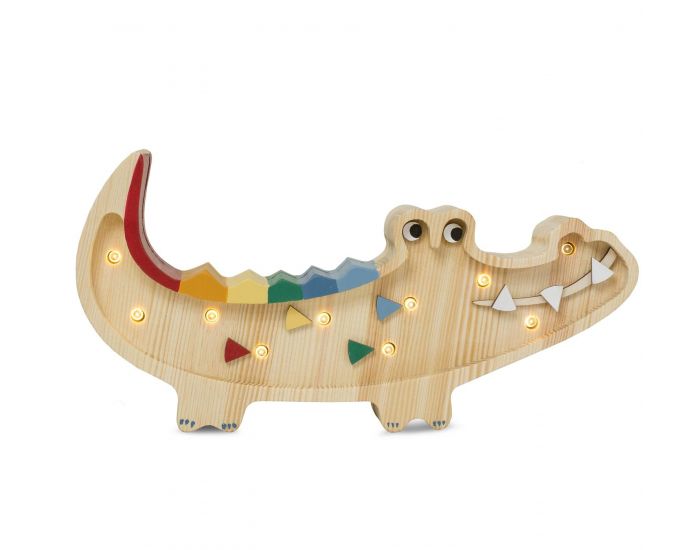 LITTLE LIGHTS Petite Lampe Veilleuse - Crocodile - D�s 3 ans Bois naturel
